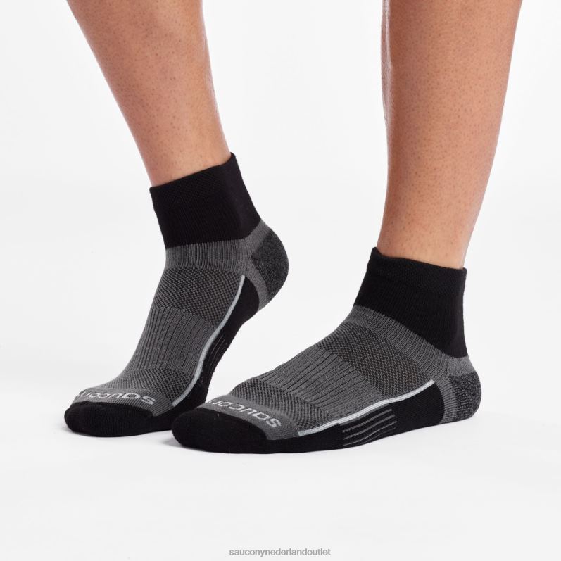 inferno kwart 3-pack sokken Heren Saucony64BDR481 zwart