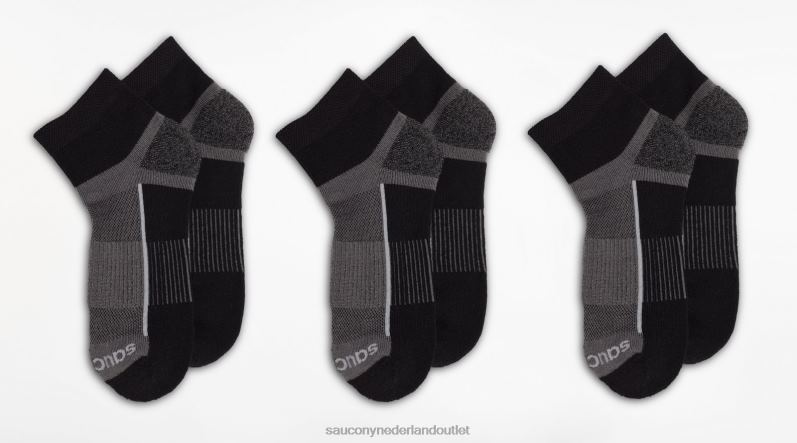 inferno kwart 3-pack sokken Heren Saucony64BDR481 zwart