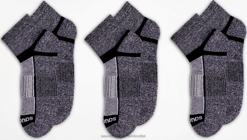 inferno kwart 3-pack sokken Heren Saucony64BDR482 zwart wit twist