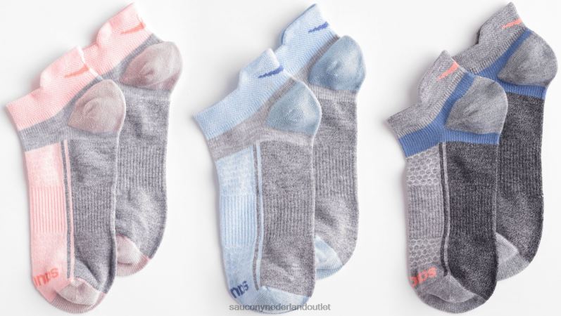 inferno lichtgewicht 3-pack sokken Heren Saucony64BDR489 roze assorti