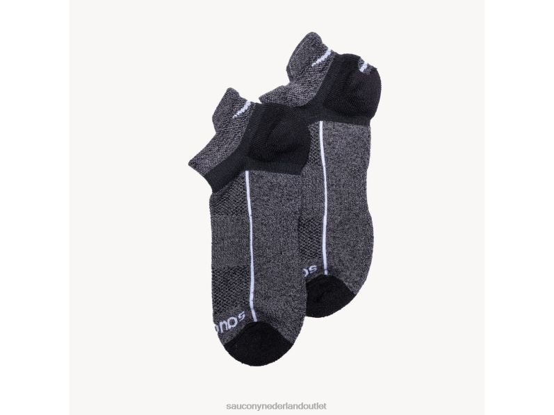 inferno merino wol mix no show 3-pack sokken Heren Saucony64BDR472 grijze mergel