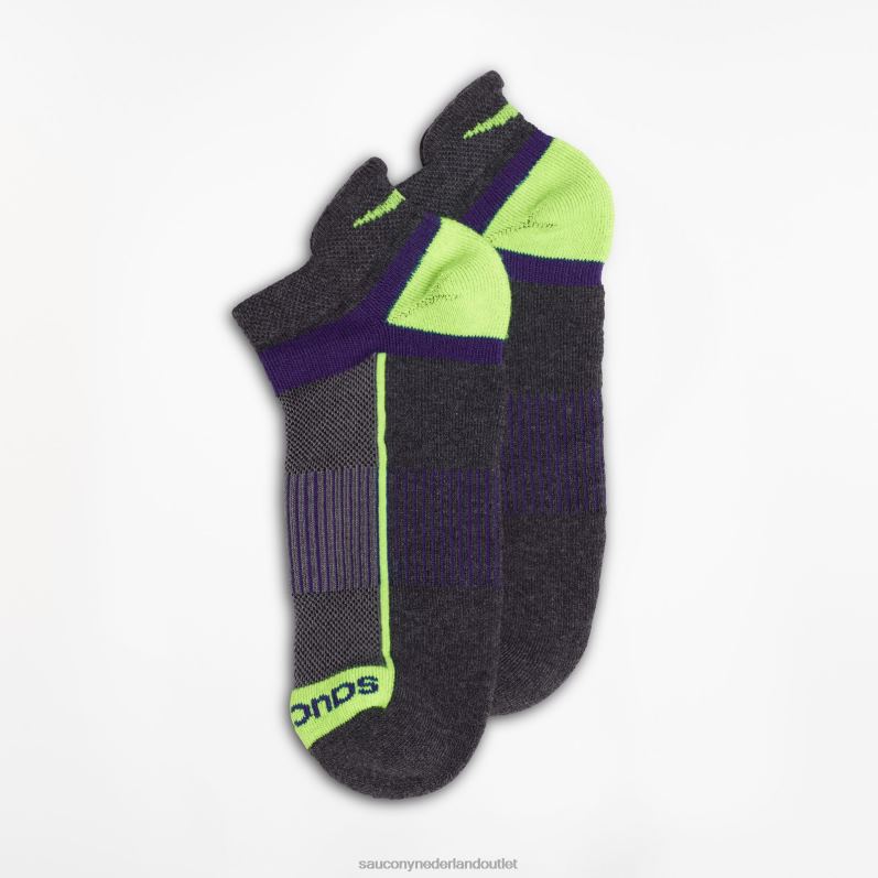 inferno no show tab 3-pack sokken Heren Saucony64BDR474 houtskool assortiment