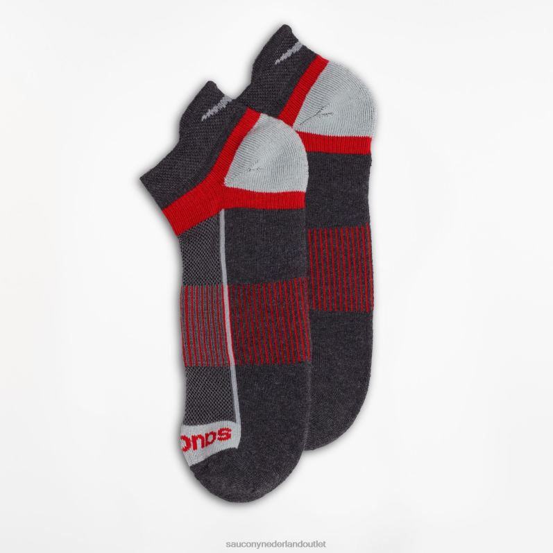 inferno no show tab 3-pack sokken Heren Saucony64BDR474 houtskool assortiment