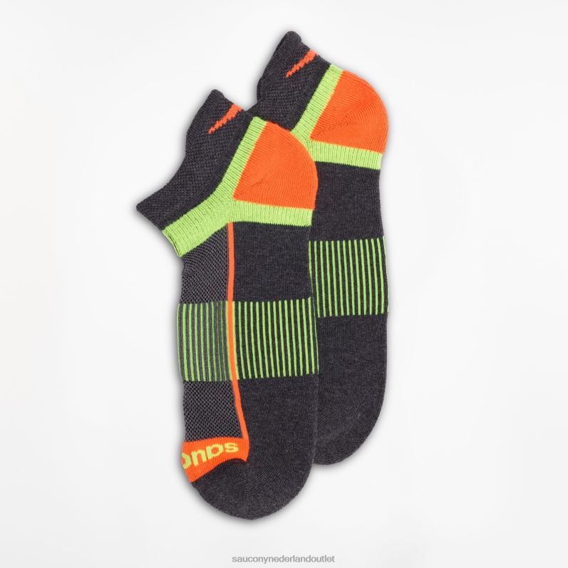 inferno no show tab 3-pack sokken Heren Saucony64BDR474 houtskool assortiment
