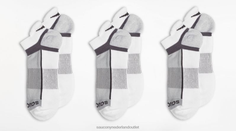 inferno no show tab 3-pack sokken Heren Saucony64BDR475 wit