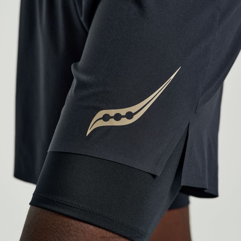 top 2-in-1 short Heren Saucony64BDR429 zwart