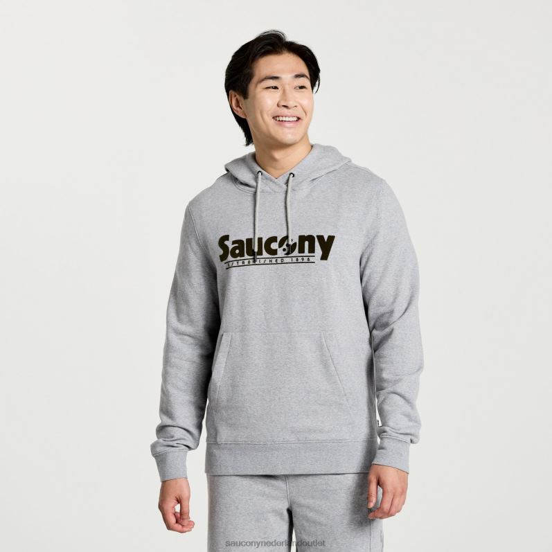 rust hoodie Heren Saucony64BDR386 lichtgrijze heideafbeelding