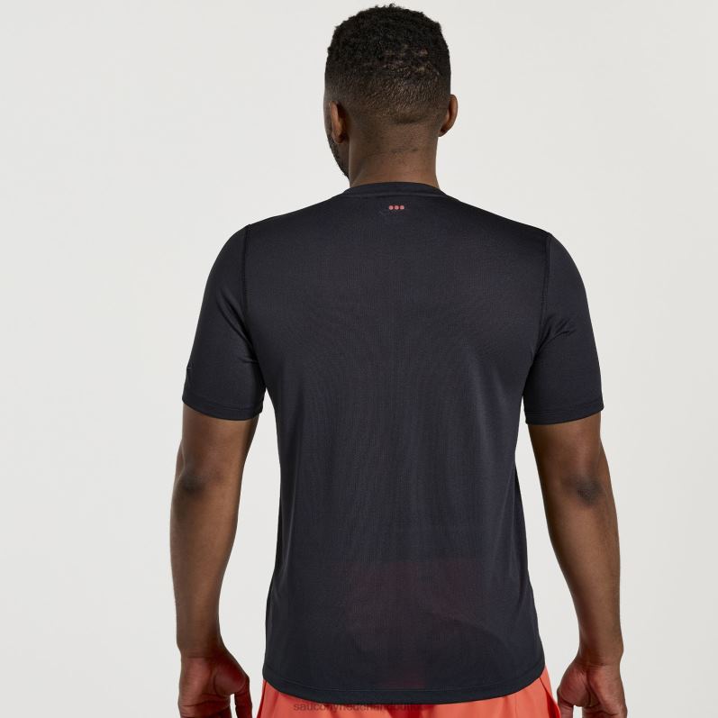 stopwatch grafische korte mouw Heren Saucony64BDR345 zwarte afbeelding