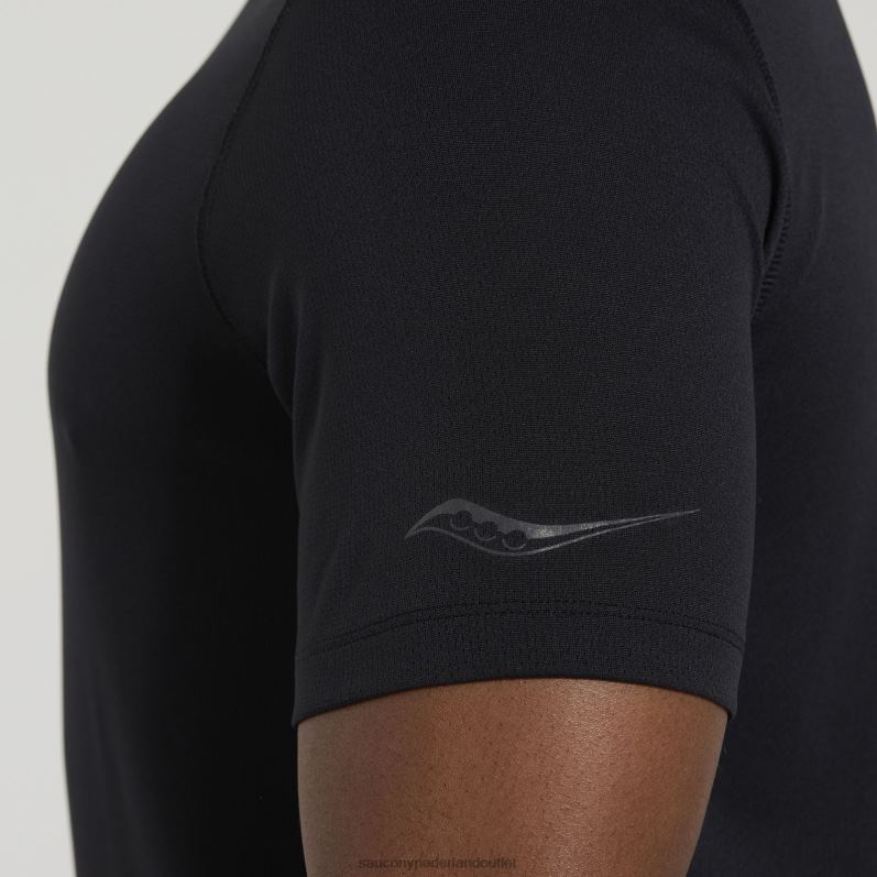 stopwatch grafische korte mouw Heren Saucony64BDR345 zwarte afbeelding