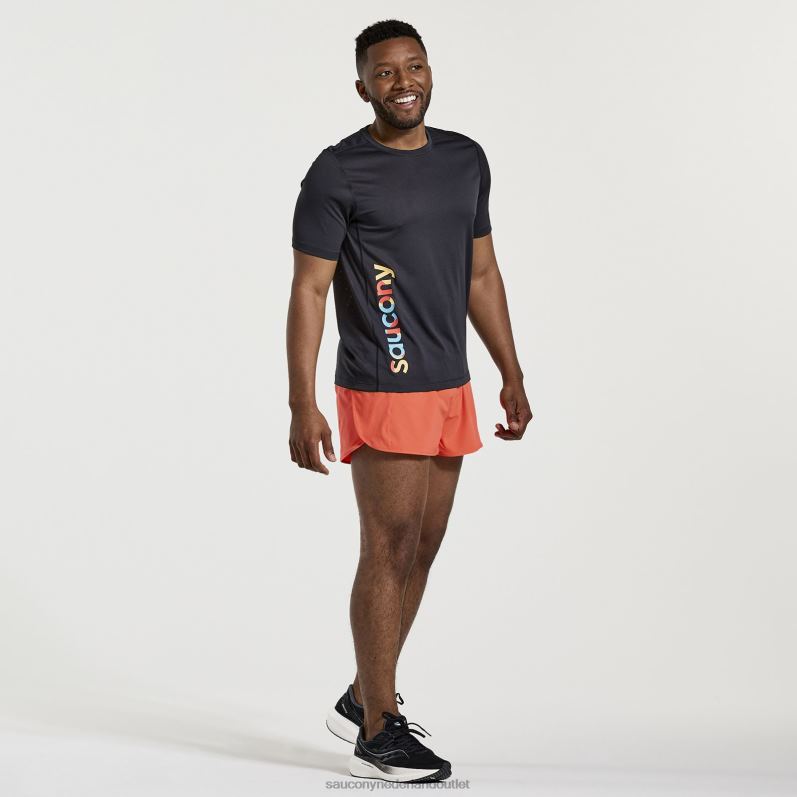 stopwatch grafische korte mouw Heren Saucony64BDR345 zwarte afbeelding