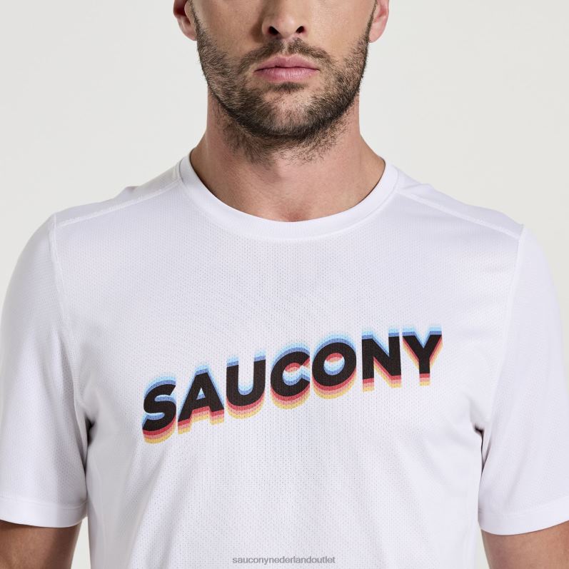 stopwatch grafische korte mouw Heren Saucony64BDR349 witte afbeelding