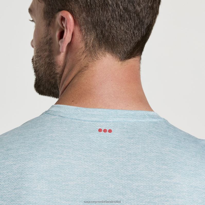 stopwatch korte mouw Heren Saucony64BDR320 regen heide