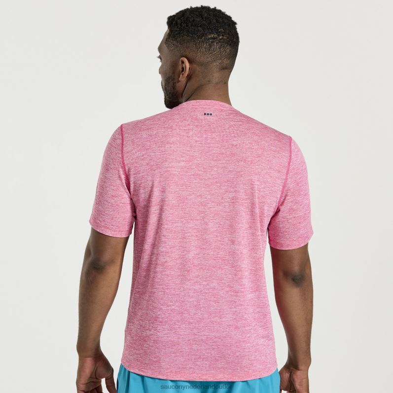 stopwatch korte mouw Heren Saucony64BDR322 vlam kwarts heide