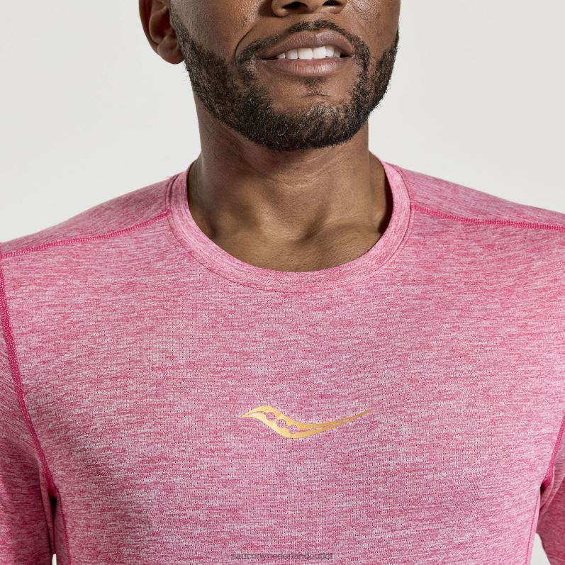 stopwatch korte mouw Heren Saucony64BDR322 vlam kwarts heide