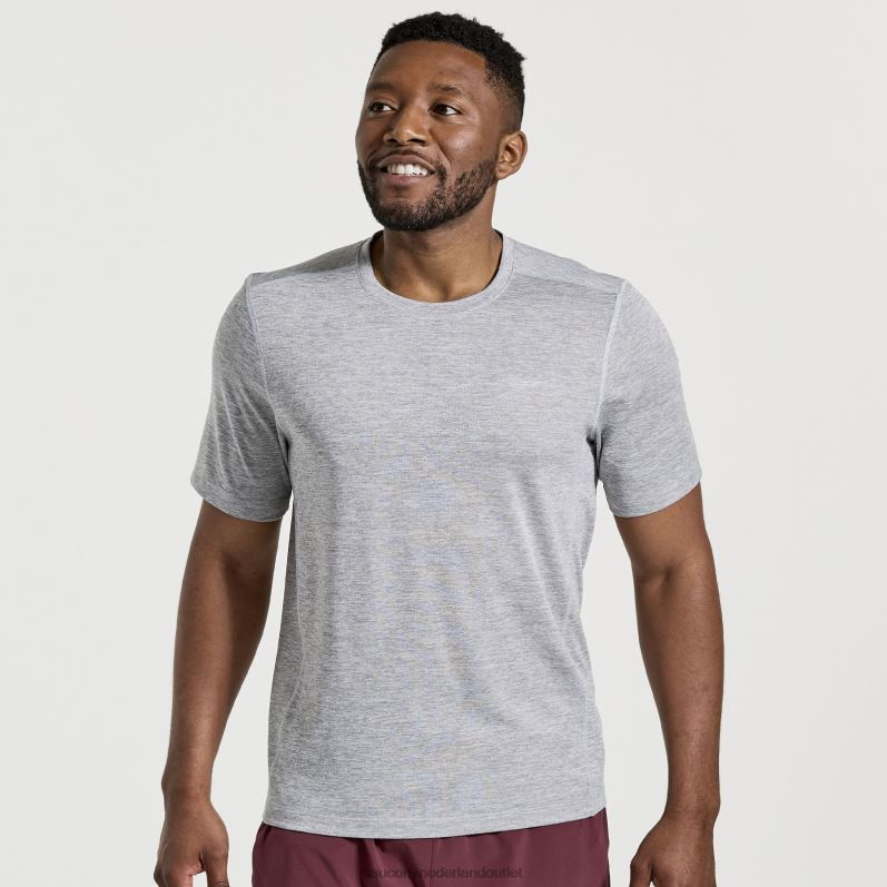 stopwatch korte mouw Heren Saucony64BDR326 lichtgrijze heide