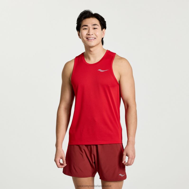 stopwatch singlet Heren Saucony64BDR305 papaver