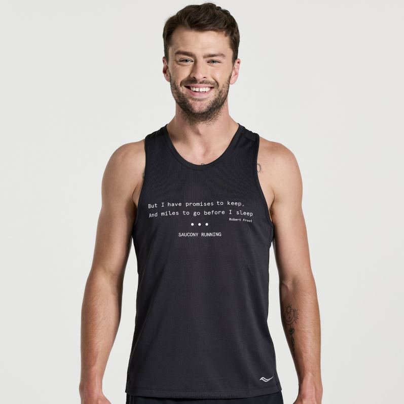 stopwatch singlet Heren Saucony64BDR306 zwarte afbeelding