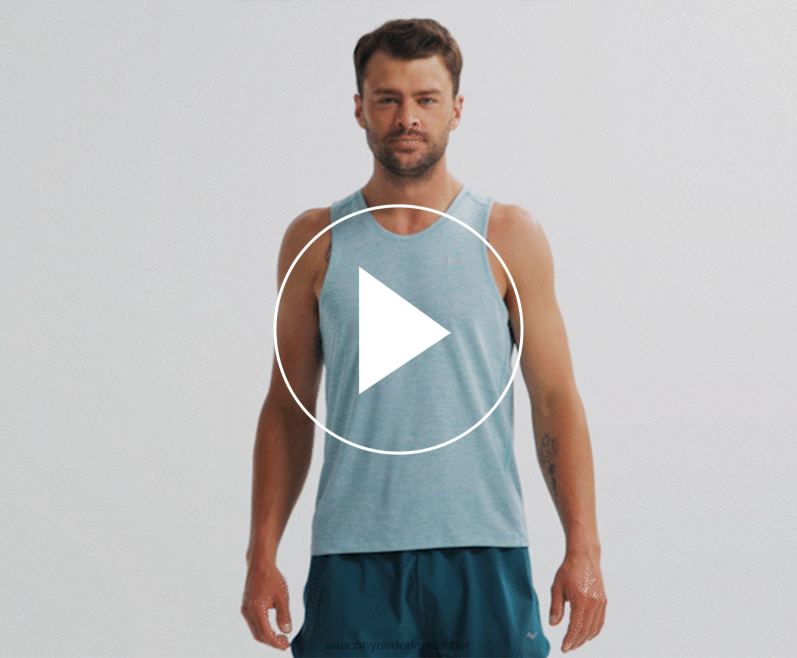 stopwatch singlet Heren Saucony64BDR310 regen heide