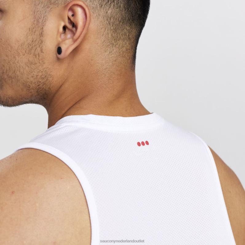 stopwatch singlet Heren Saucony64BDR314 wit