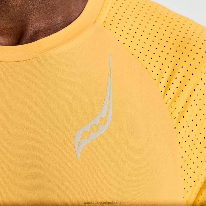 top korte mouw Heren Saucony64BDR334 brandend oranje