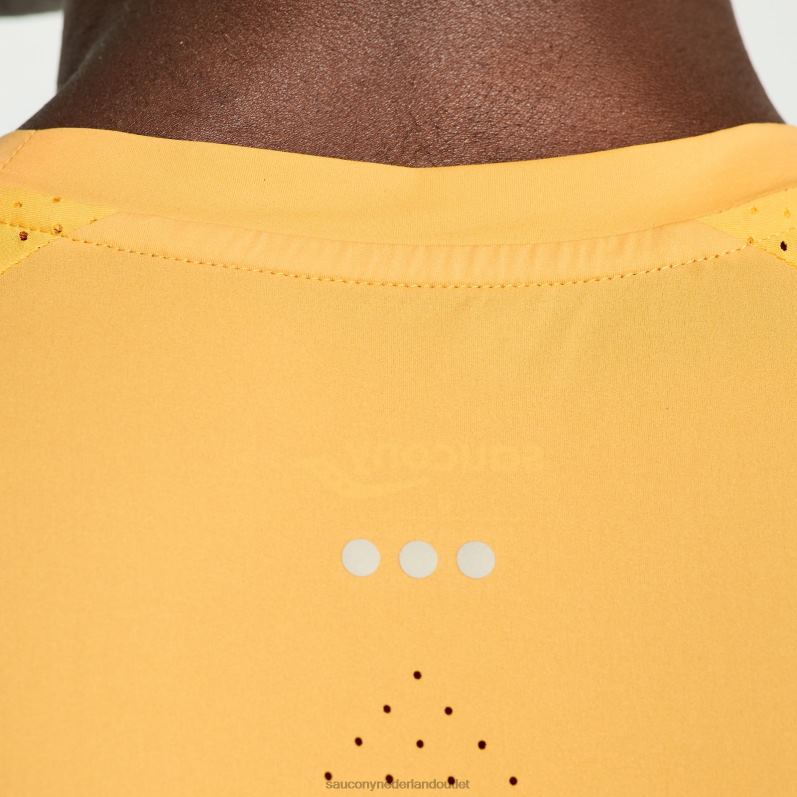 top korte mouw Heren Saucony64BDR334 brandend oranje