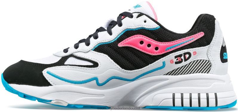 3D-raster orkaan Heren Saucony64BDR199 wit/zwart/roze