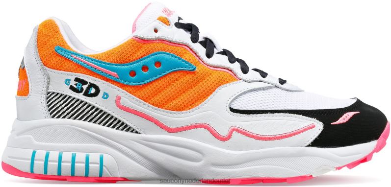 3D-raster orkaan Heren Saucony64BDR200 wit/oranje
