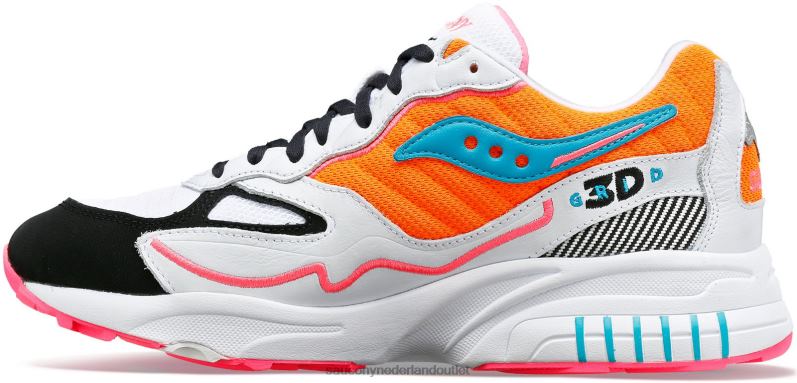 3D-raster orkaan Heren Saucony64BDR200 wit/oranje