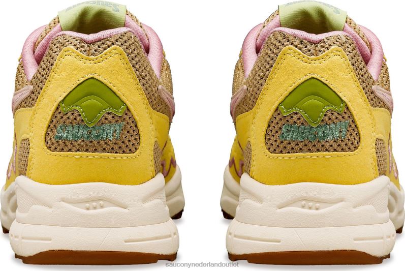 3D raster orkaan paddestoel Heren Saucony64BDR180 bruin/lichtgeel