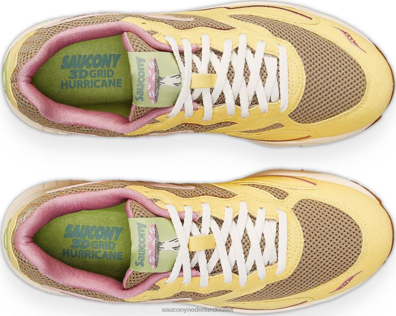 3D raster orkaan paddestoel Heren Saucony64BDR180 bruin/lichtgeel