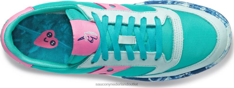 an-nour jazzcourt Heren Saucony64BDR234 aqua/roze