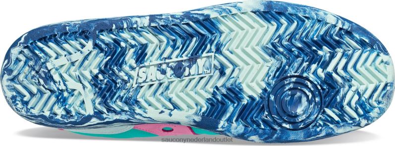 an-nour jazzcourt Heren Saucony64BDR234 aqua/roze