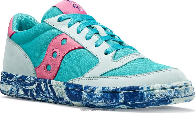 an-nour jazzcourt Heren Saucony64BDR234 aqua/roze