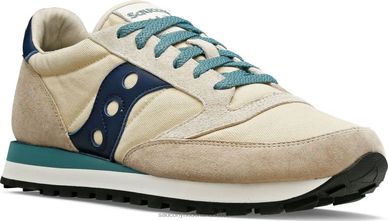 originele jazzstonewash Heren Saucony64BDR214 bruin/marineblauw
