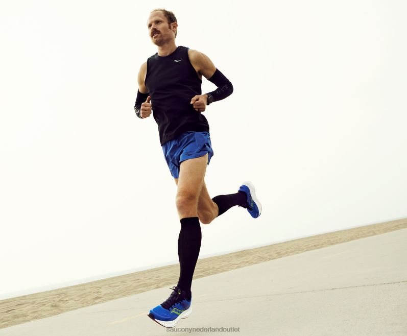 tempus Heren Saucony64BDR19 blauwe raz/zuur