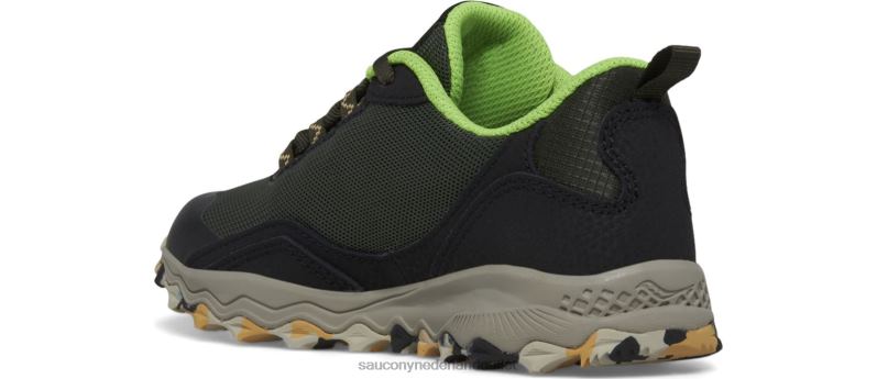 Peregrine 12 Shield-sneaker kinderen Saucony64BDR898 zwart/slijm