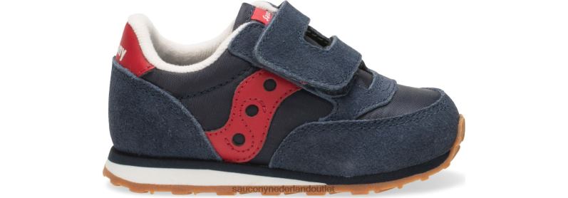 babyjazz sneaker met klittenband kinderen Saucony64BDR985 marine/rood
