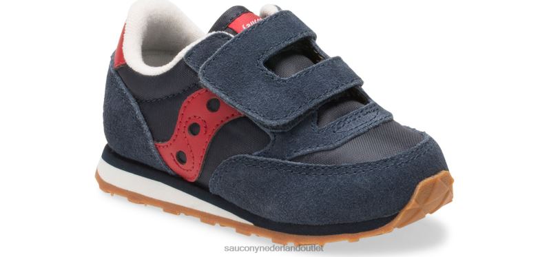 babyjazz sneaker met klittenband kinderen Saucony64BDR985 marine/rood