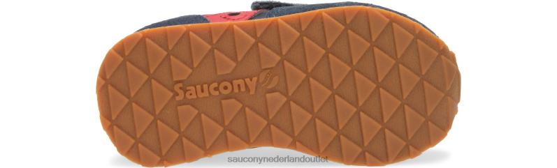 babyjazz sneaker met klittenband kinderen Saucony64BDR985 marine/rood