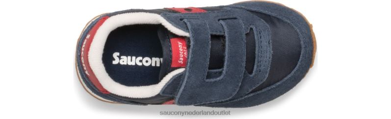 babyjazz sneaker met klittenband kinderen Saucony64BDR985 marine/rood
