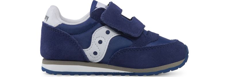 babyjazz sneaker met klittenband kinderen Saucony64BDR986 marine/wit