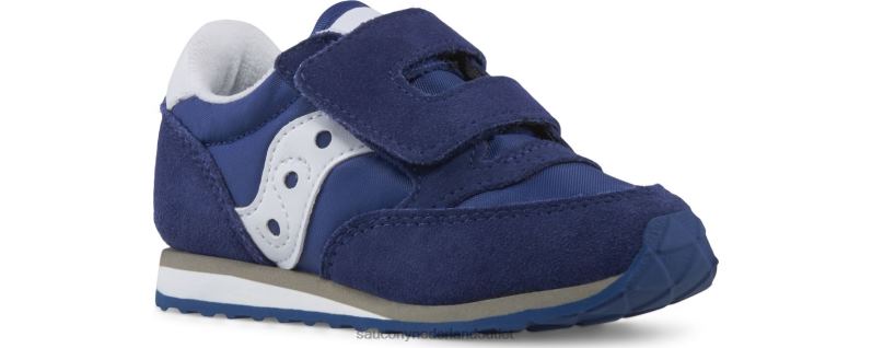 babyjazz sneaker met klittenband kinderen Saucony64BDR986 marine/wit