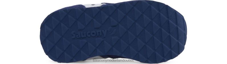 babyjazz sneaker met klittenband kinderen Saucony64BDR986 marine/wit