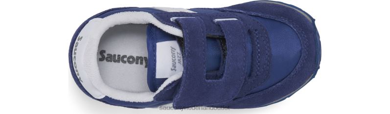 babyjazz sneaker met klittenband kinderen Saucony64BDR986 marine/wit