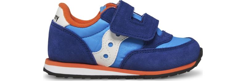 babyjazz sneaker met klittenband kinderen Saucony64BDR987 blauw/oranje