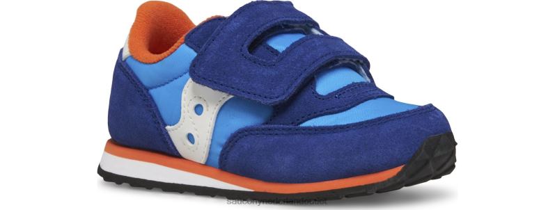 babyjazz sneaker met klittenband kinderen Saucony64BDR987 blauw/oranje