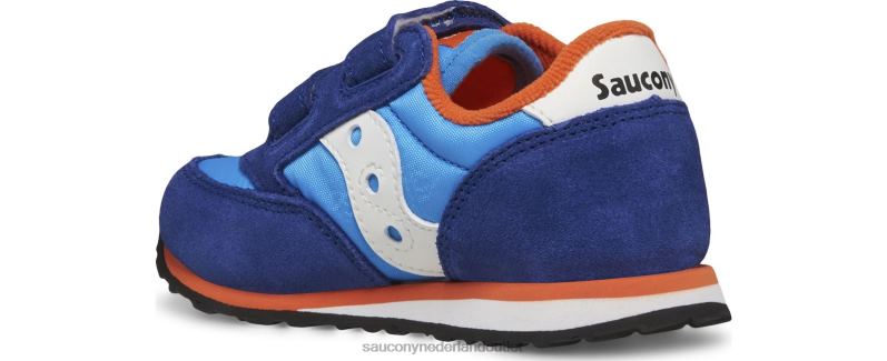 babyjazz sneaker met klittenband kinderen Saucony64BDR987 blauw/oranje
