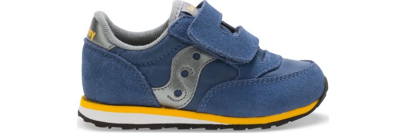 babyjazz sneaker met klittenband kinderen Saucony64BDR988 blauw grijs