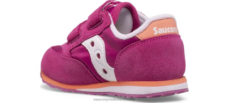 babyjazz sneaker met klittenband kinderen Saucony64BDR989 fuchsia/koraal/wit