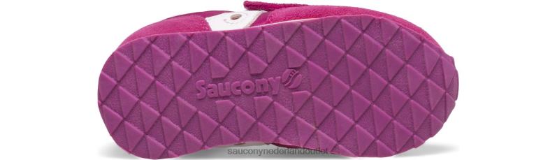babyjazz sneaker met klittenband kinderen Saucony64BDR989 fuchsia/koraal/wit